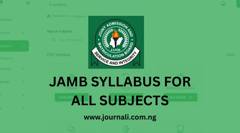 JAMB Syllabus For All Subjects